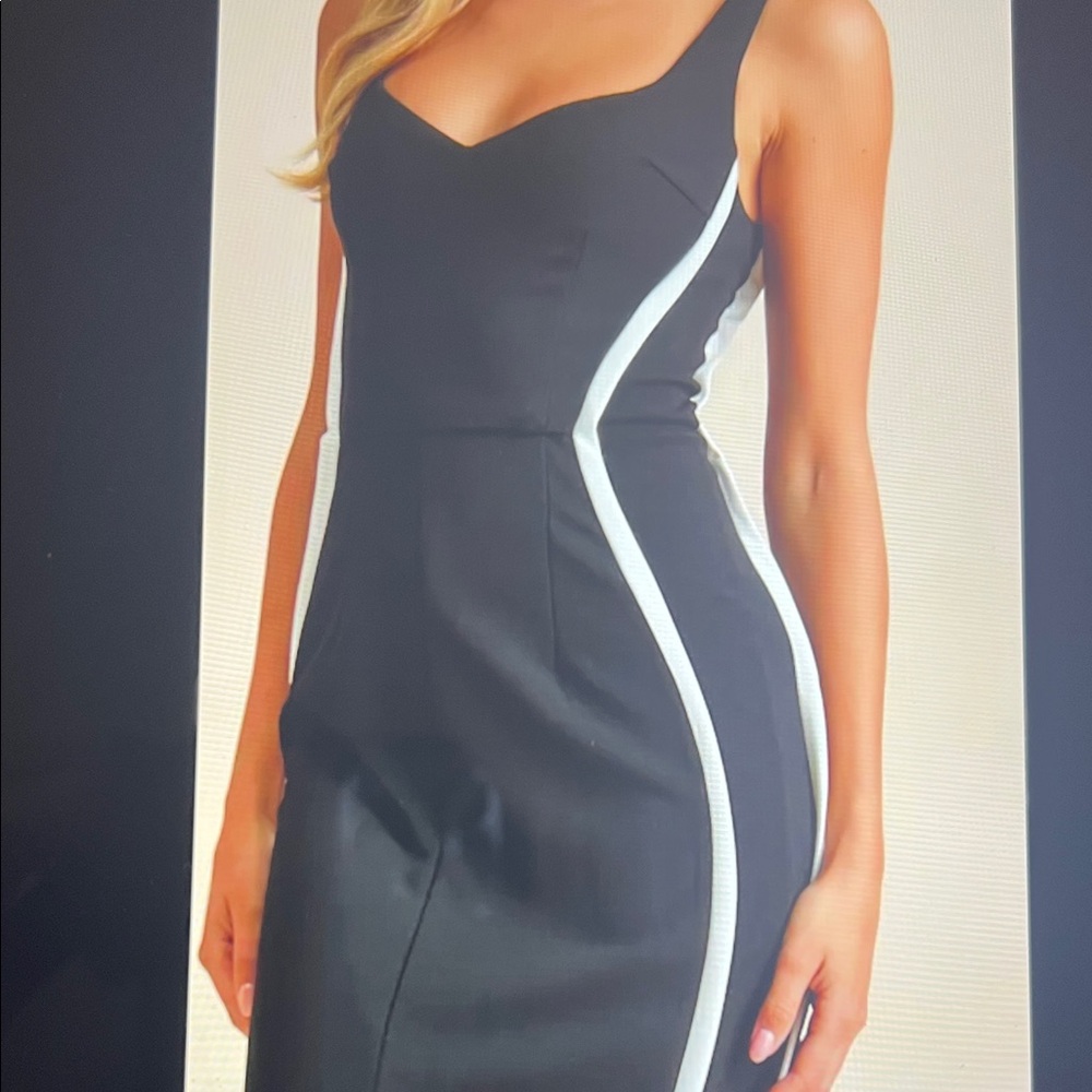Lulu's Black Maxi Dress with White Side Panels